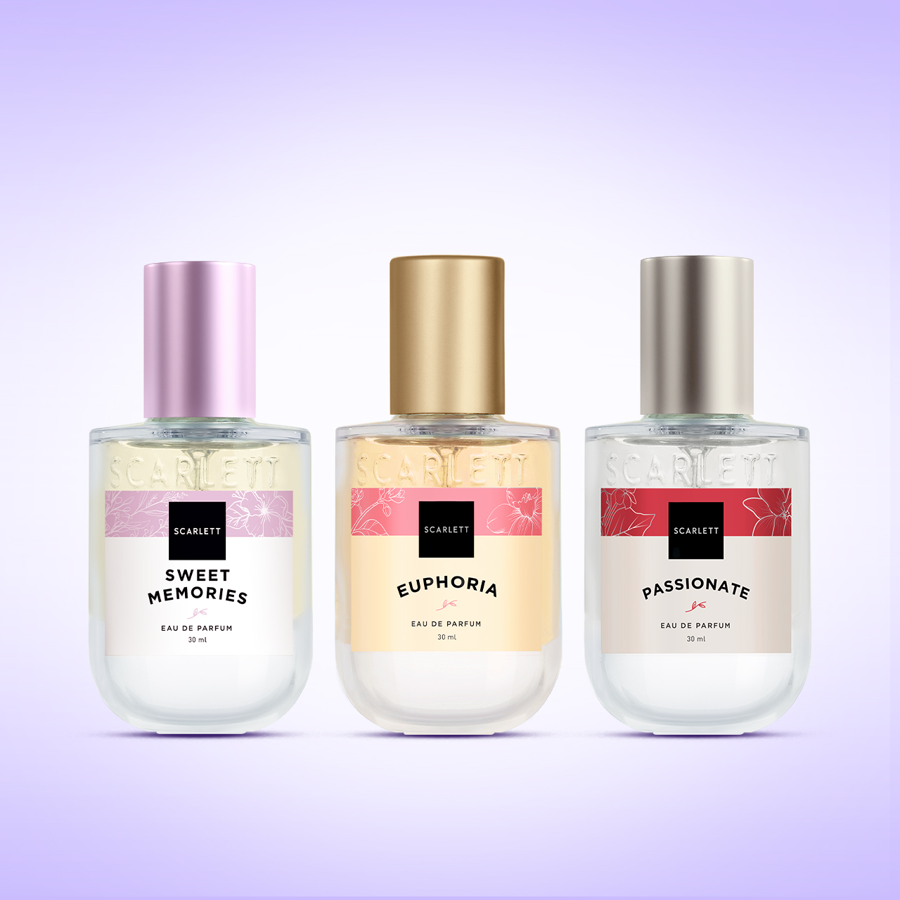 Scarlett Eau De Parfum Bundling 3pcs (Sweet Memories, Euphoria, Passionate)