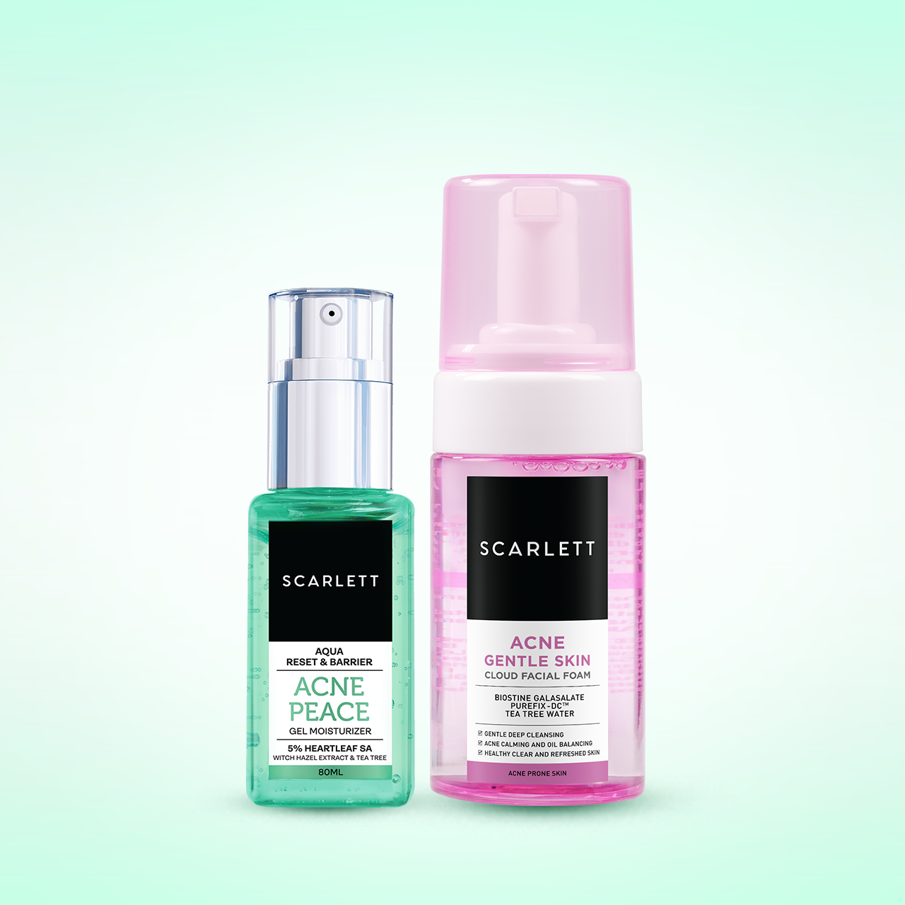 Scarlett Acne Peace Gel Moisturizer + Acne Cloud Facial Foam