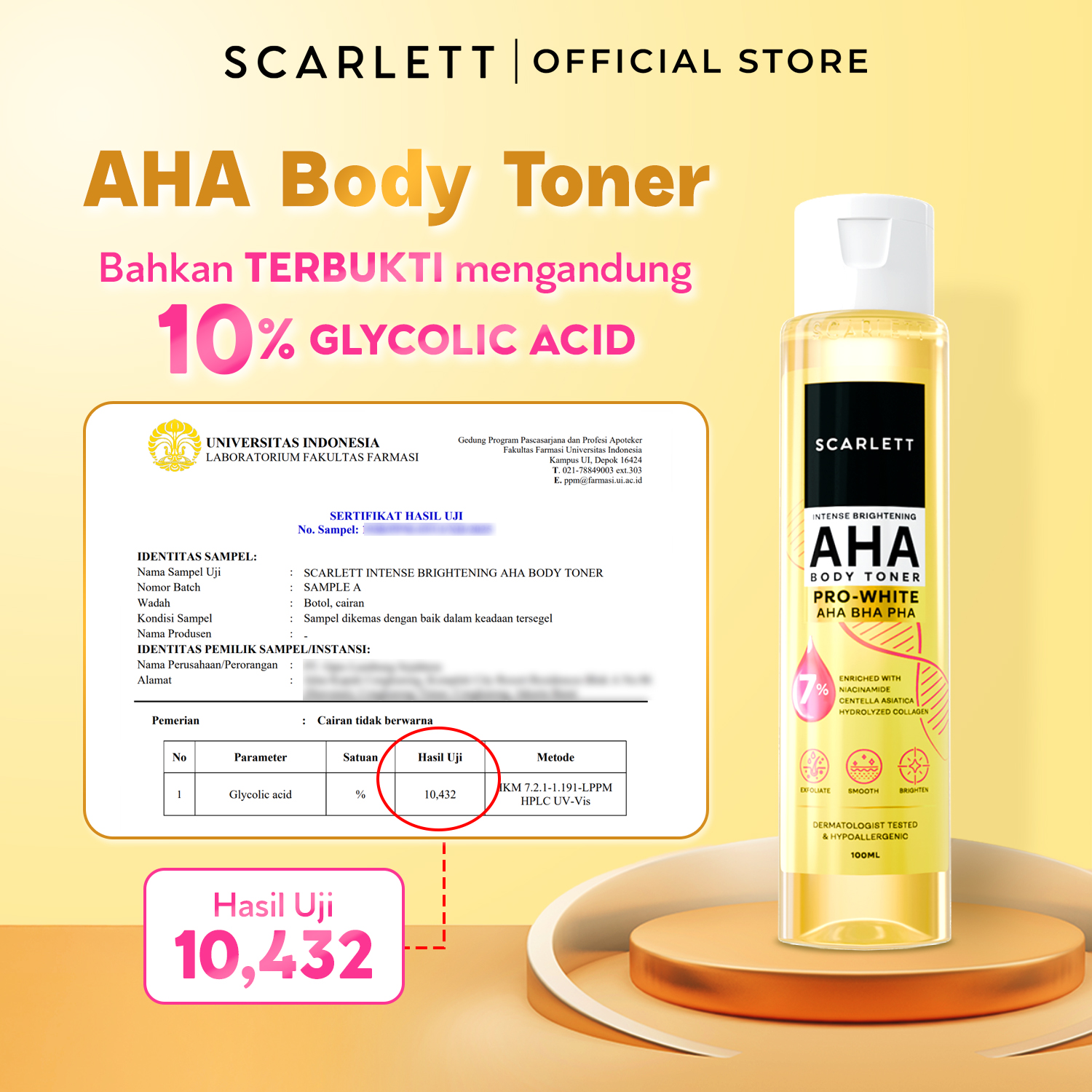 [NEW] Scarlett Intense Brightening AHA Body Toner