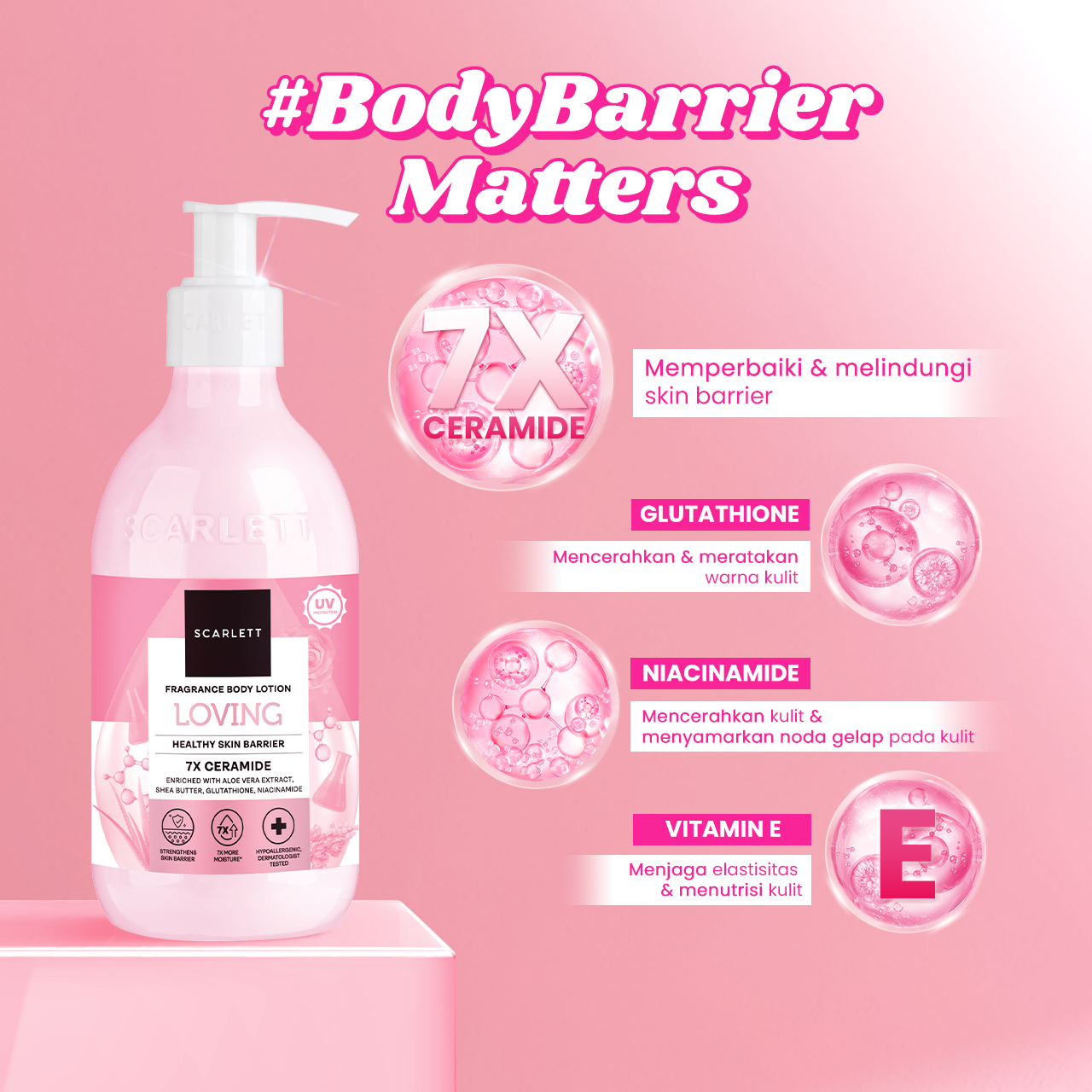 Scarlett Whitening New! Fragrance Brightening Body Lotion Bright Mood Booster Loving